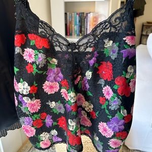 Vintage Floral Cami with Delicate Lace